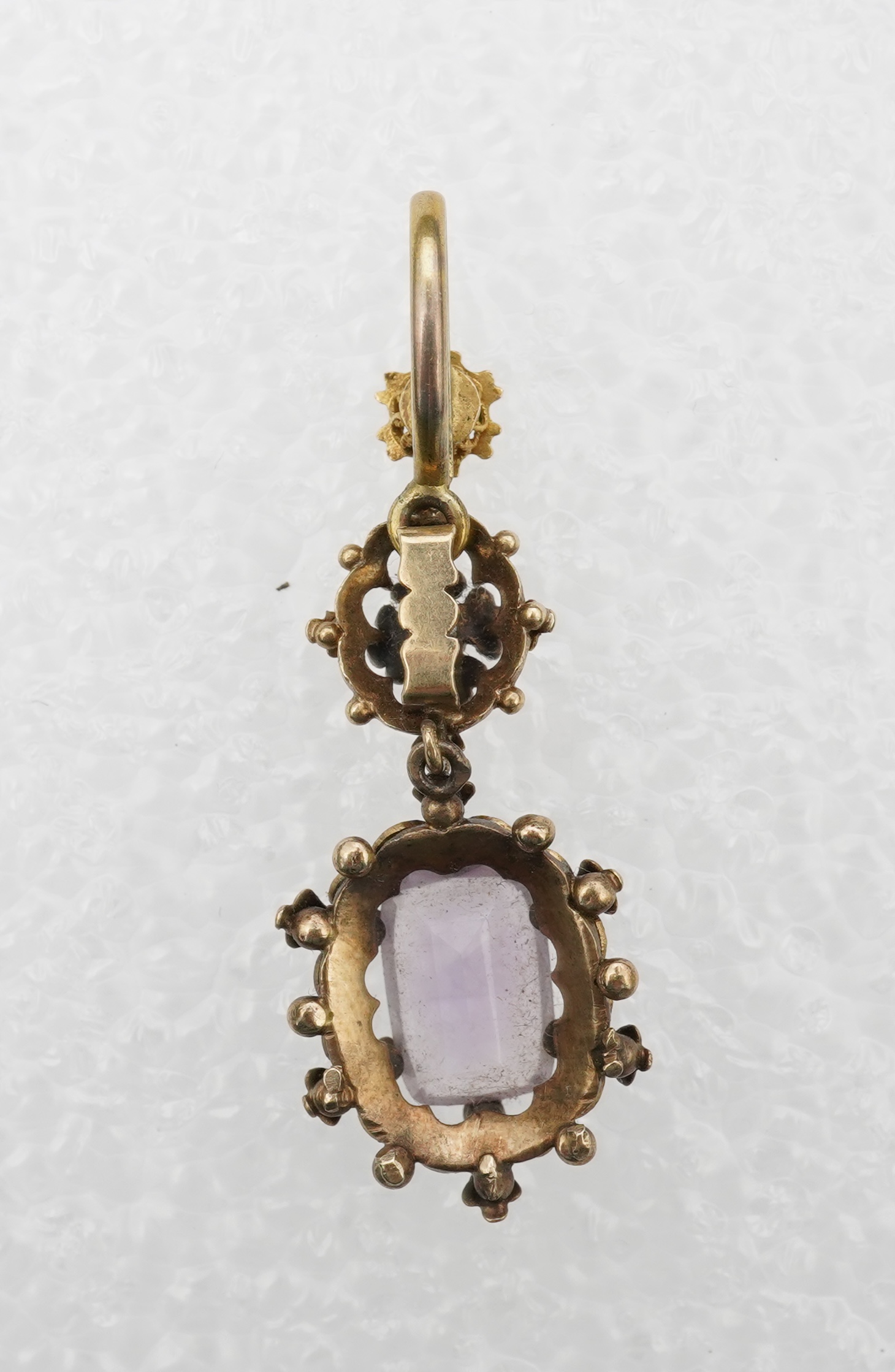 A Victorian amethyst and diamond pendant, mid 19th century composite